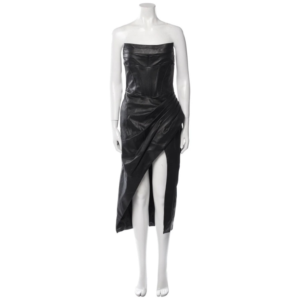NBD Aya Leather Midi Dress in Black Size M - Picture 5 of 5